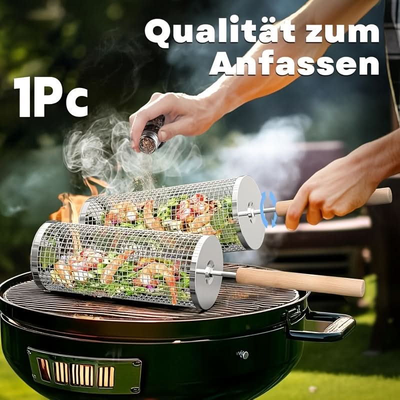 Stainless Steel Grill Basket for Rolling Cooking