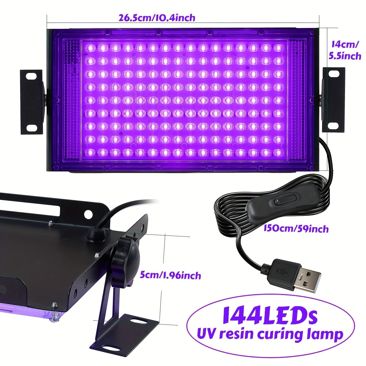 UV Light Curing Lamp with 96/144 LEDs for Resin