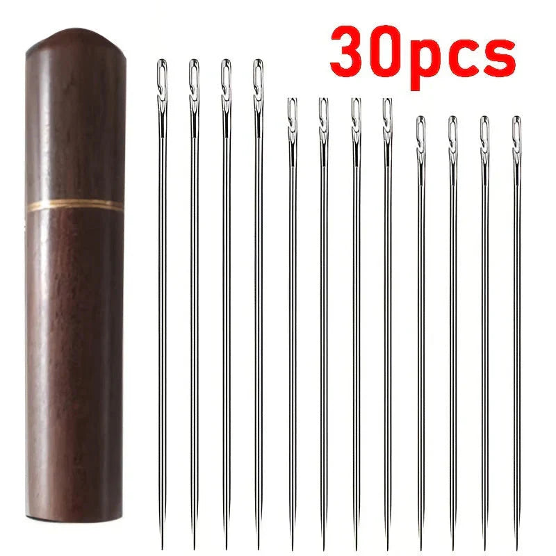 30 Stainless Steel Needles – Side Threading Sewing Needle Kit