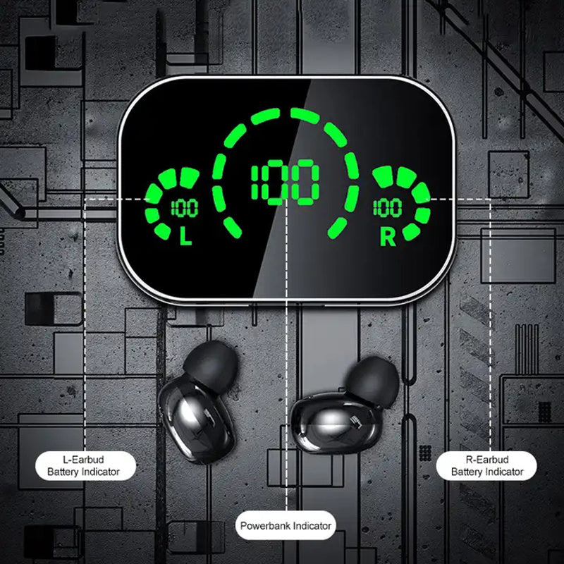 In-Ear Bluetooth Earbuds with LED Charging Box