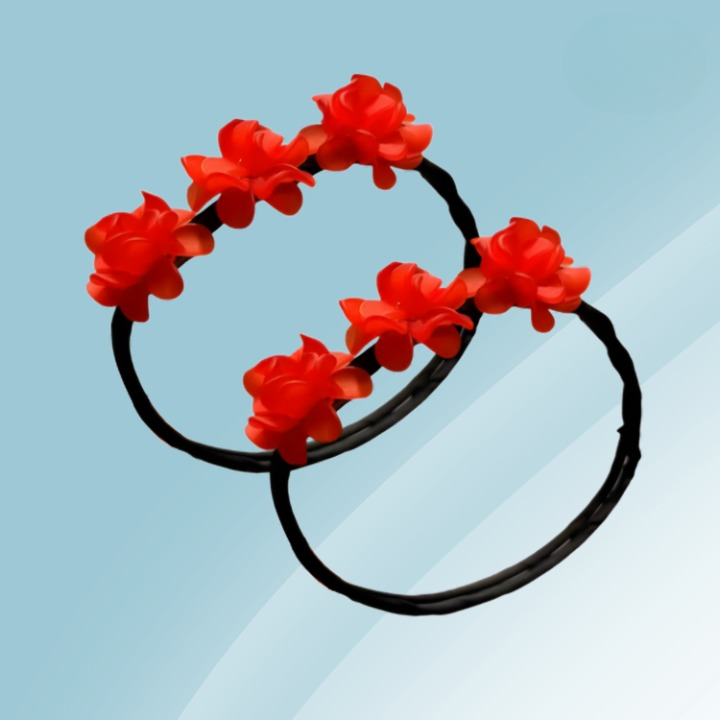 Flower-Decorated Hair Bun Shaper