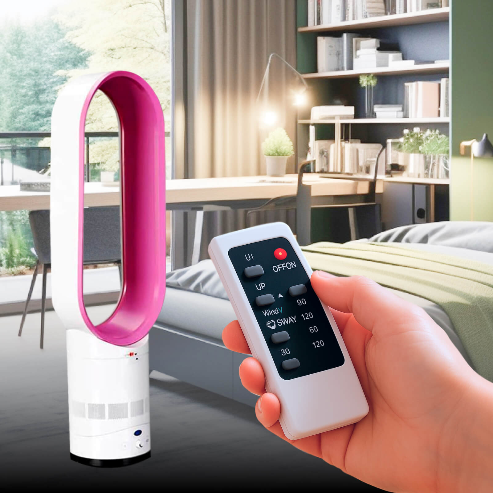 16-Inch Blade-Free Cooling Fan with Remote Control