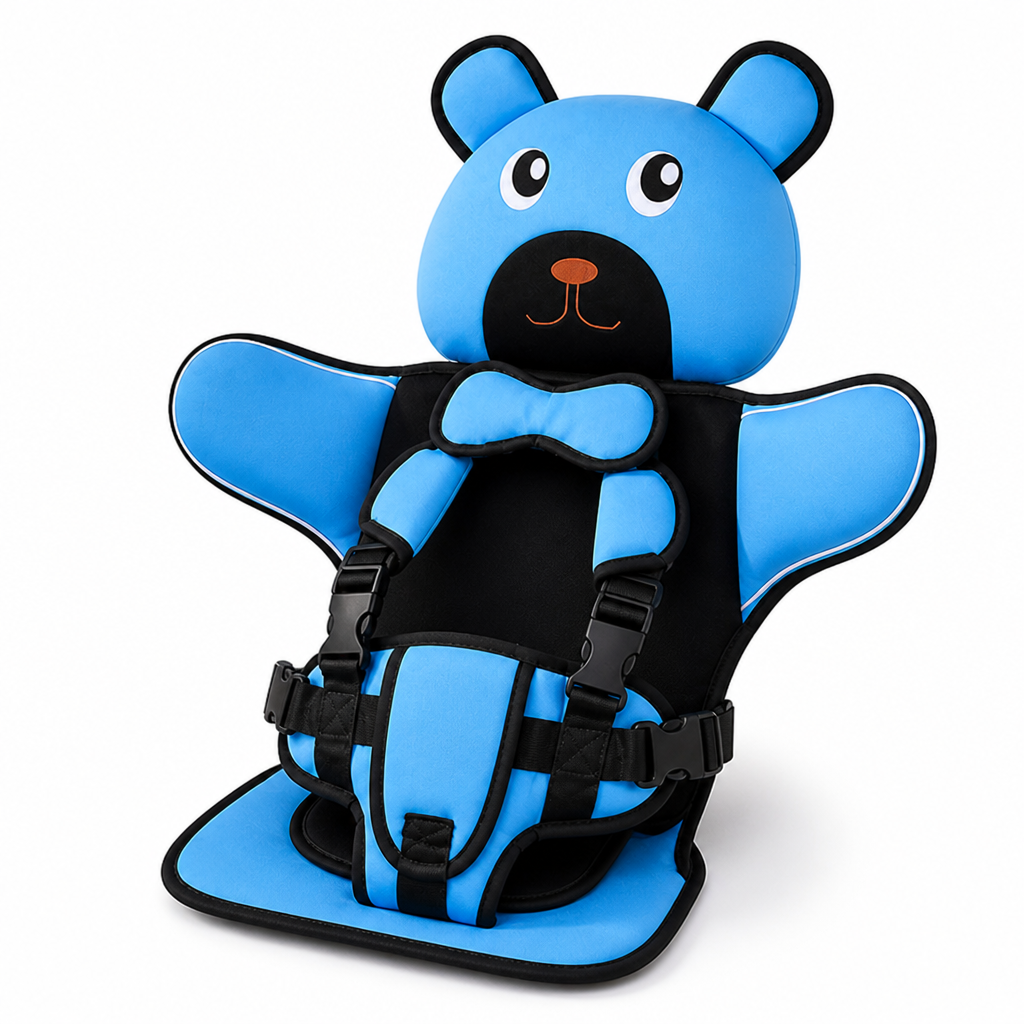 Foam-Padded Side-Wing Adjustable Harness Car Seat Cushion