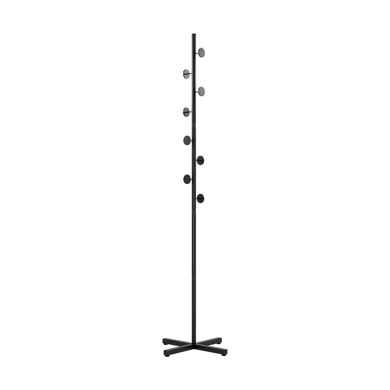 Freestanding Metal Garment Rack with Hooks for Coats and Bags