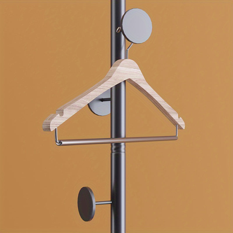 Freestanding Metal Garment Rack with Hooks for Coats and Bags