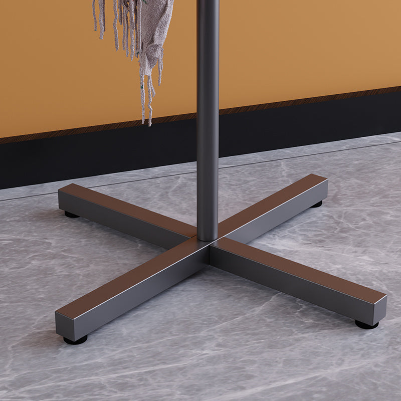 Freestanding Metal Garment Rack with Hooks for Coats and Bags