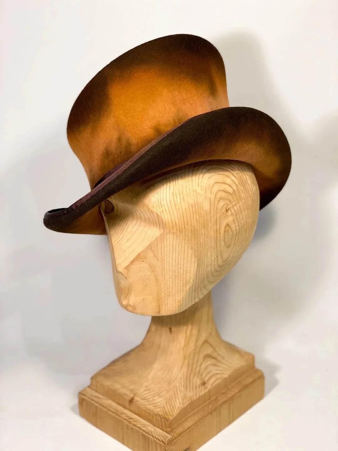 Asymmetrical Hand-Sewn Wool Cylinder Hat