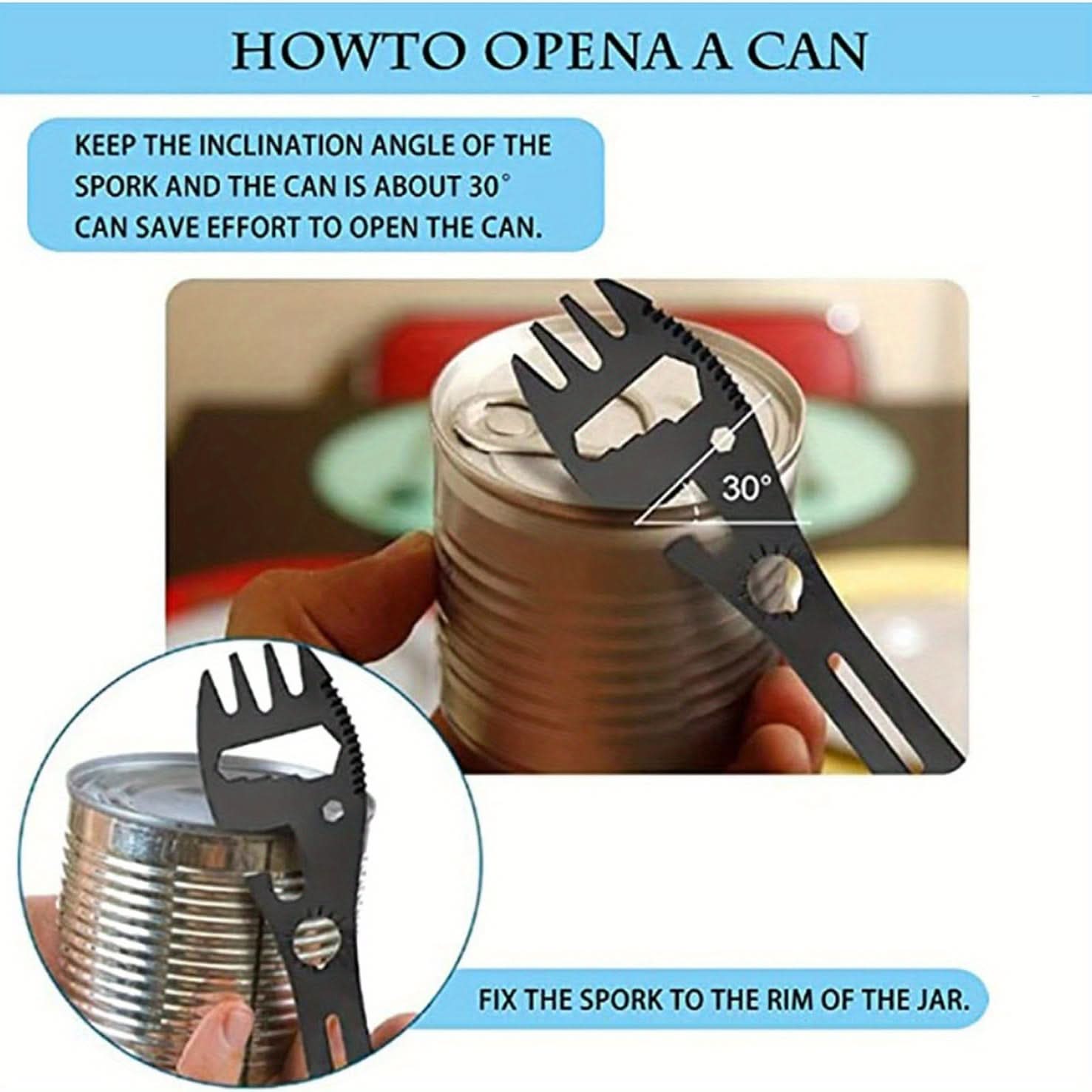 Multifunctional Camping Spork Tool for Outdoor Meals