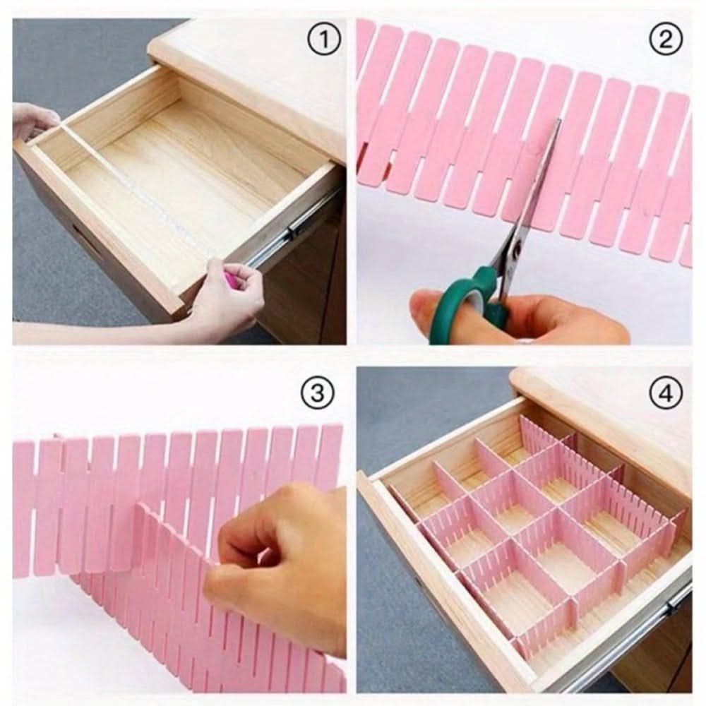 Adjustable Drawer Divider Set for Organizing Compartments