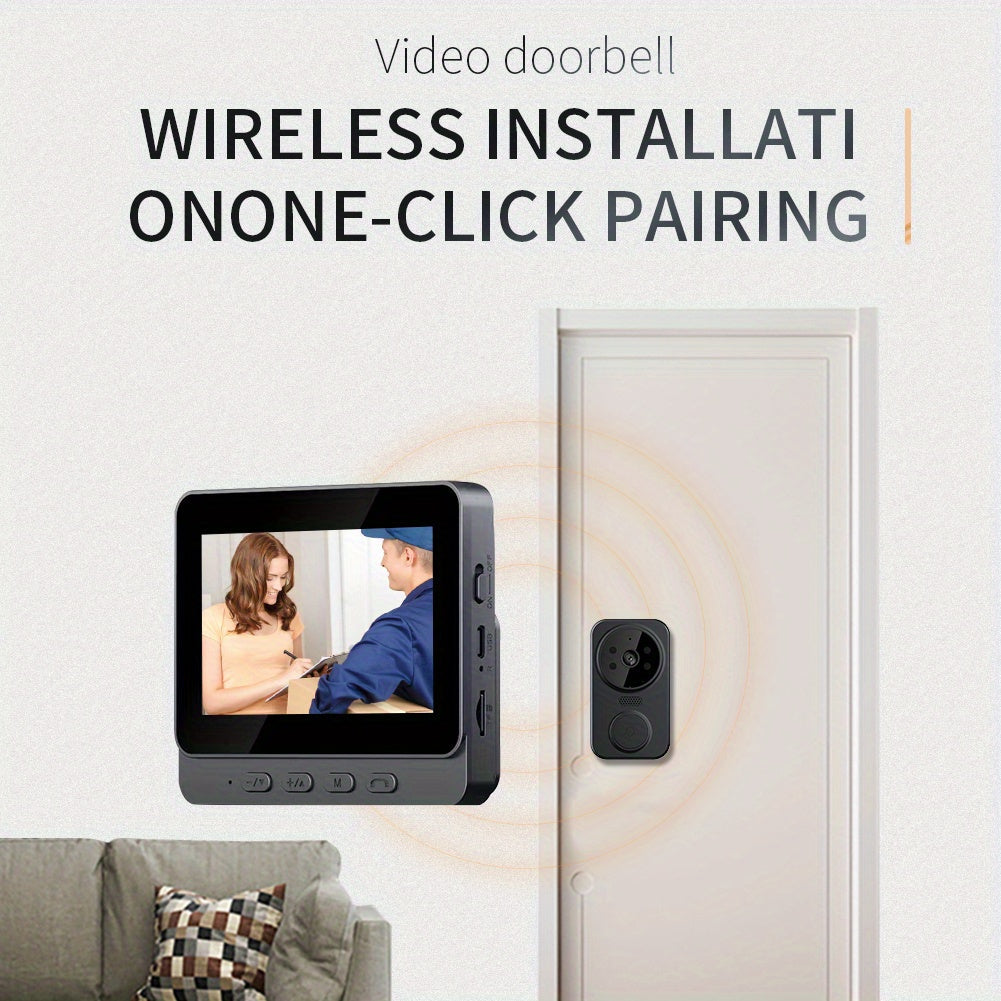 HD Camera Wireless Doorbell with 4.3 Inch Indoor Display