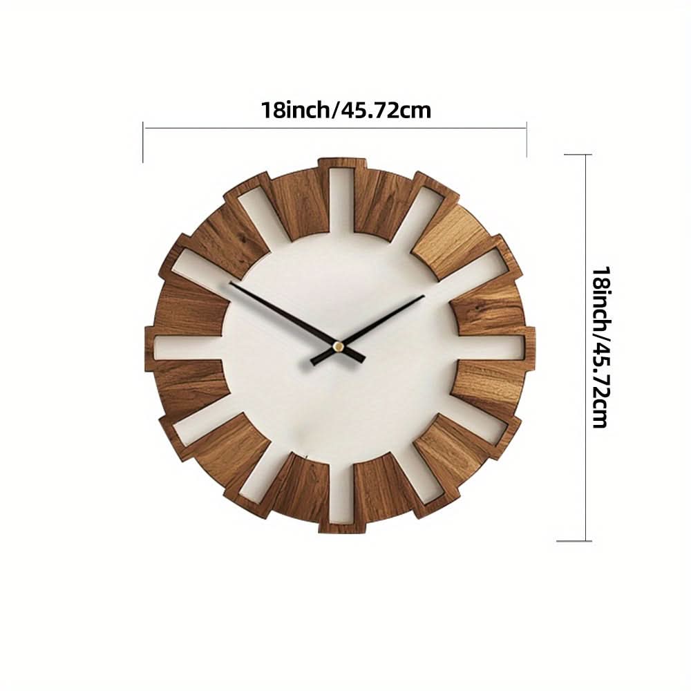 Wooden Wall Clock - Vintage Style with Silent Mechanism