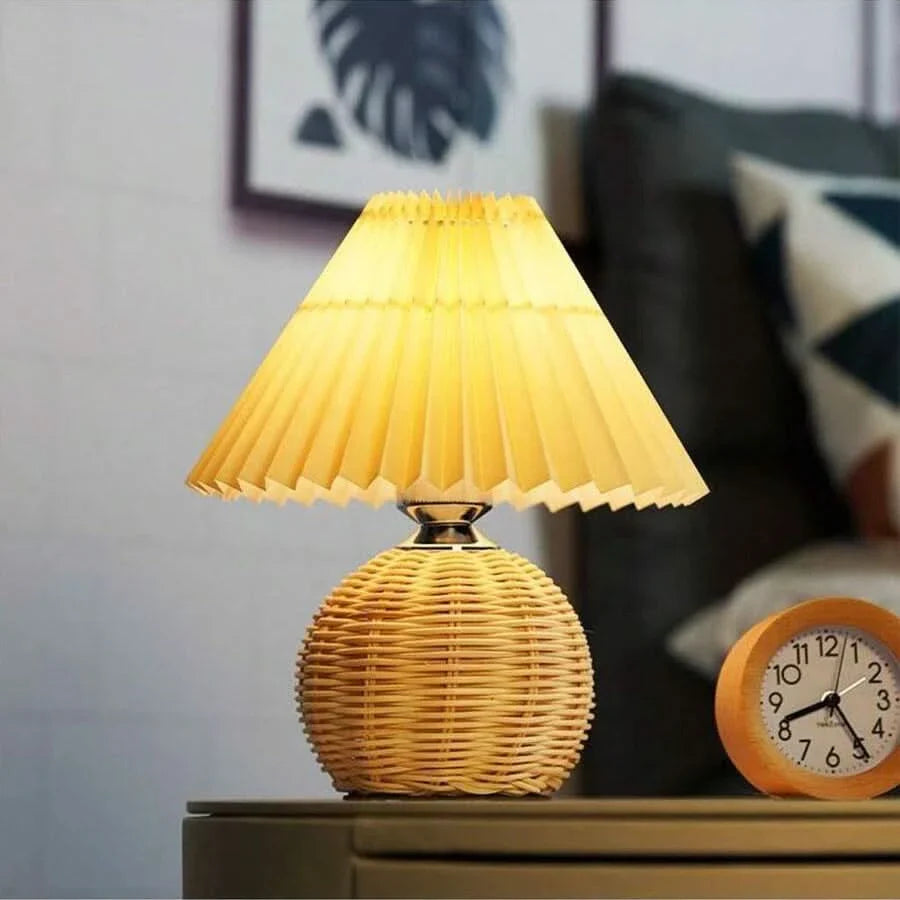 Rattan Table Lamp for Cozy Interior and Warm Ambient Lighting