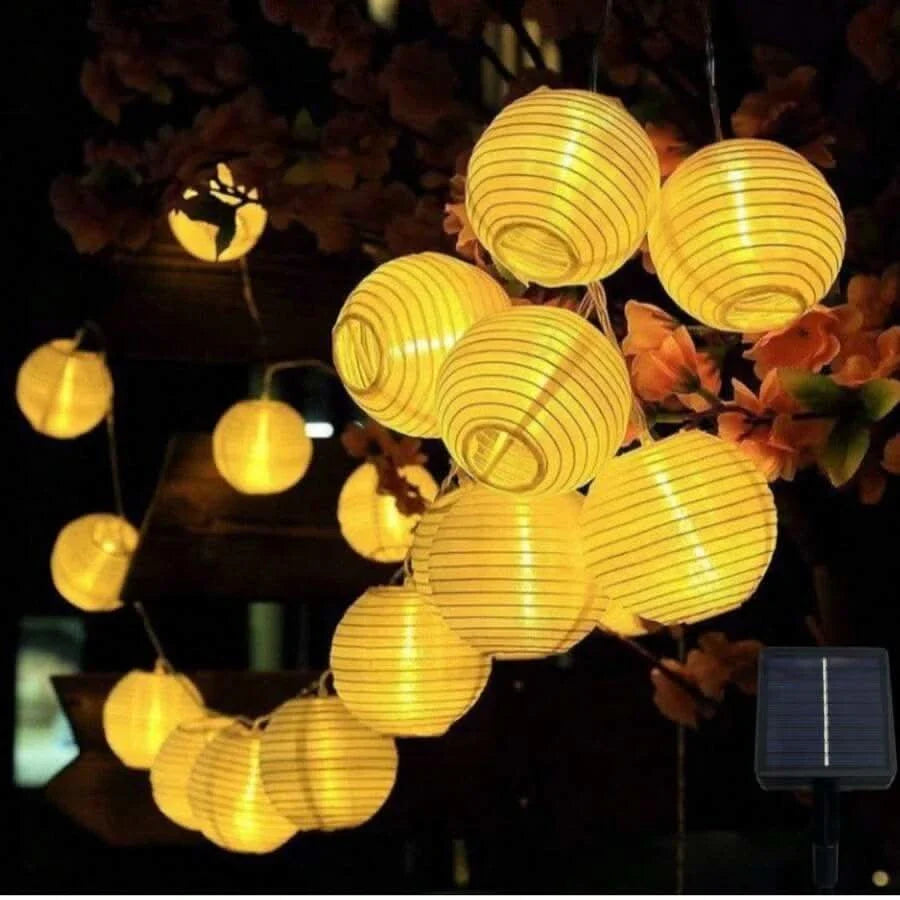 Outdoor LED String Lights Powered by Solar Energy for Garden and Party Decor
