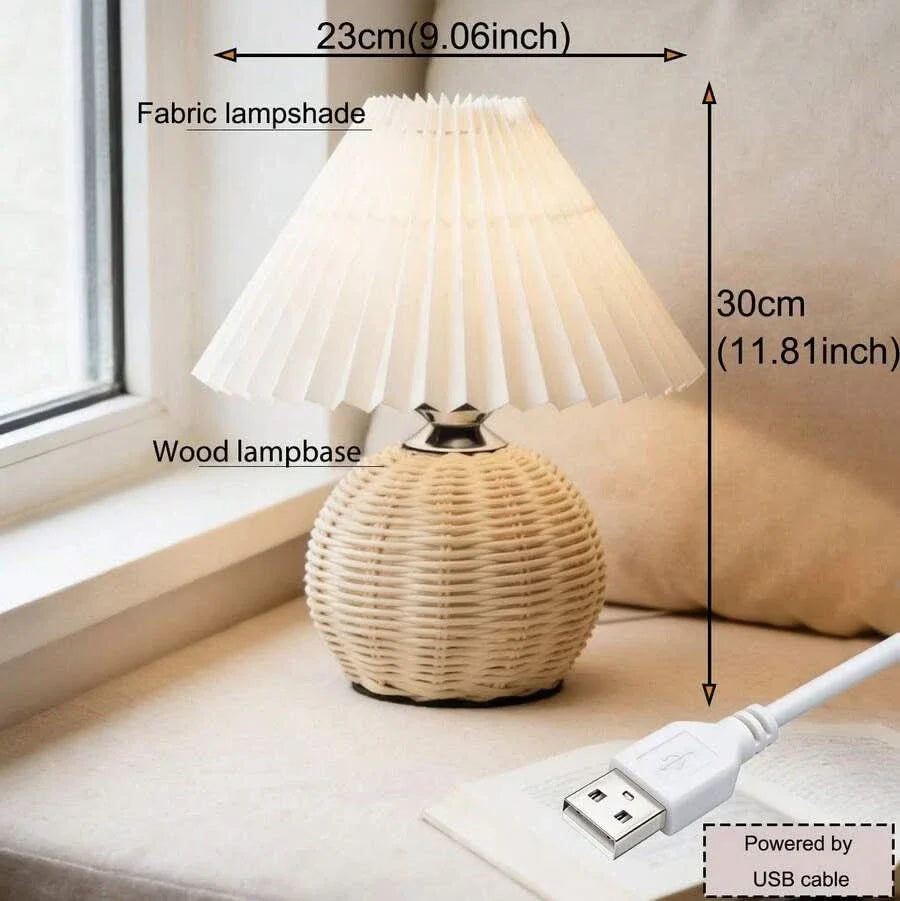 Rattan Table Lamp for Cozy Interior and Warm Ambient Lighting