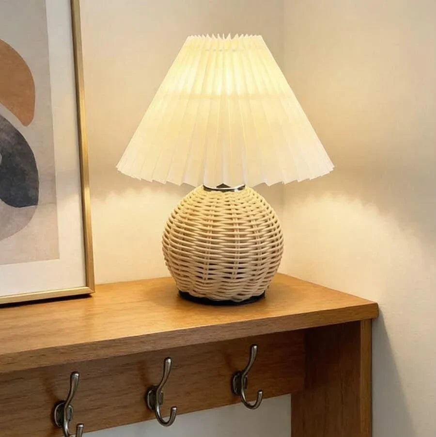 Rattan Table Lamp for Cozy Interior and Warm Ambient Lighting