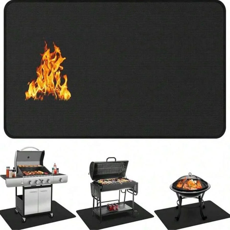 Outdoor Fire-Resistant Mat for BBQ – Protects Against Heat and Oil