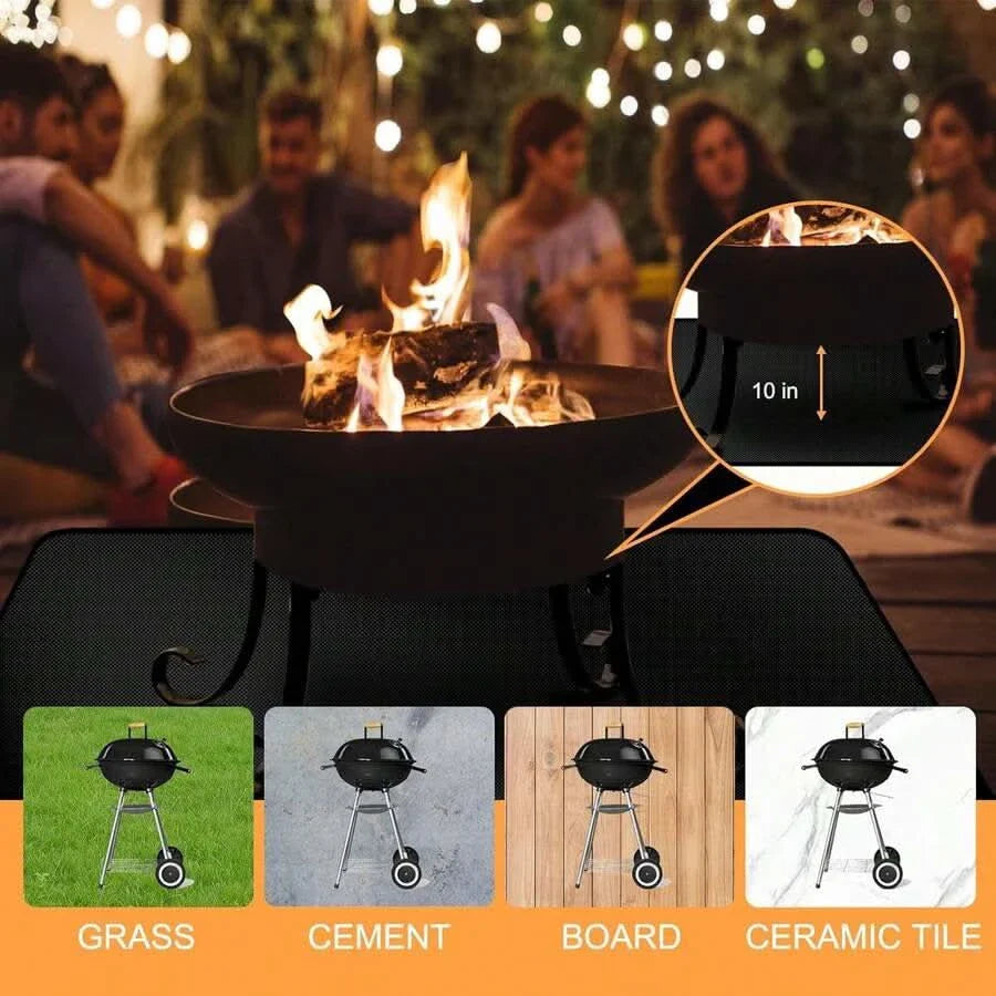 Outdoor Fire-Resistant Mat for BBQ – Protects Against Heat and Oil