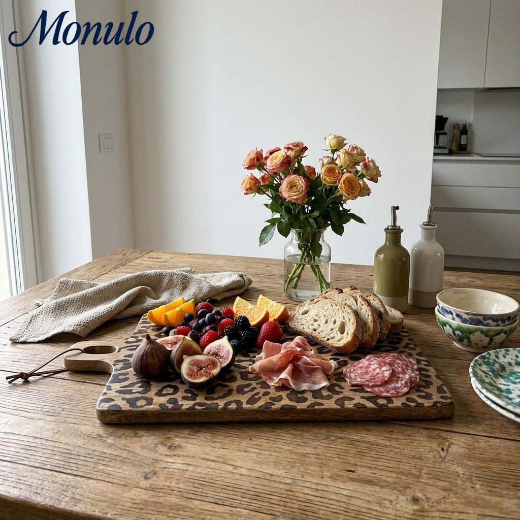 Scandinavian Style Wooden Serving Board Set - Round & Square Sapele