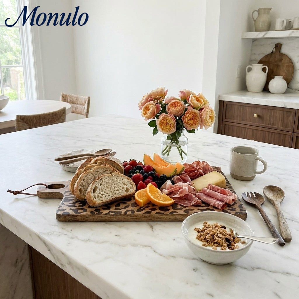 Scandinavian Style Wooden Serving Board Set - Round & Square Sapele
