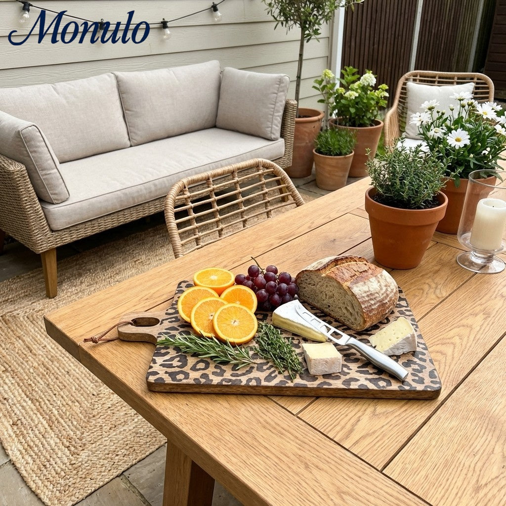 Scandinavian Style Wooden Serving Board Set - Round & Square Sapele