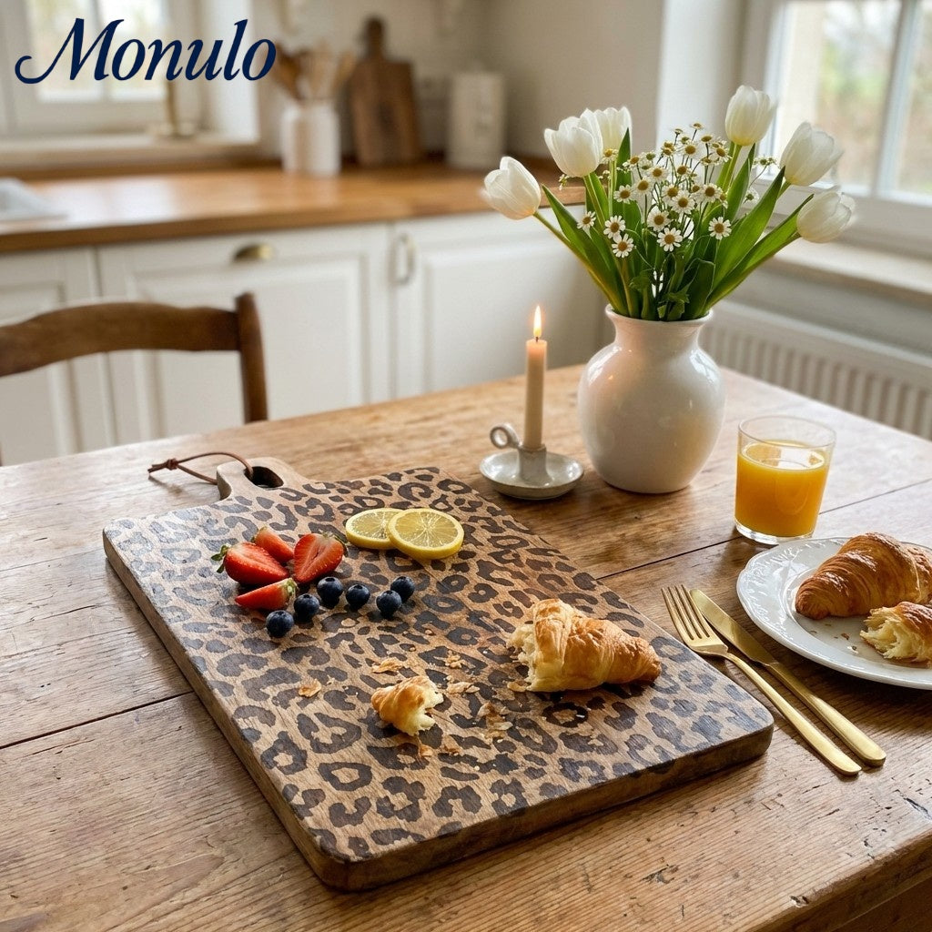 Scandinavian Style Wooden Serving Board Set - Round & Square Sapele