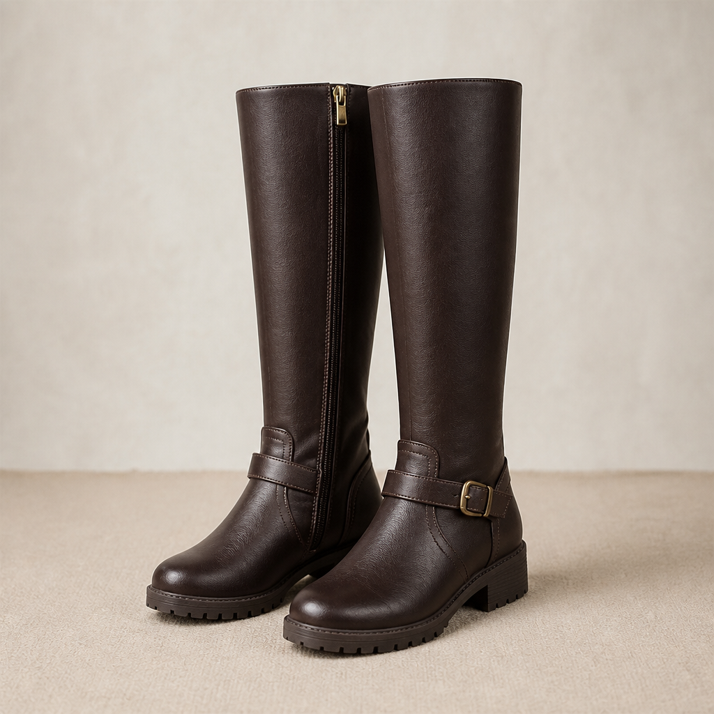 VeroStride™ – Timeless Knee-High Riding Boots with Chunky Heel