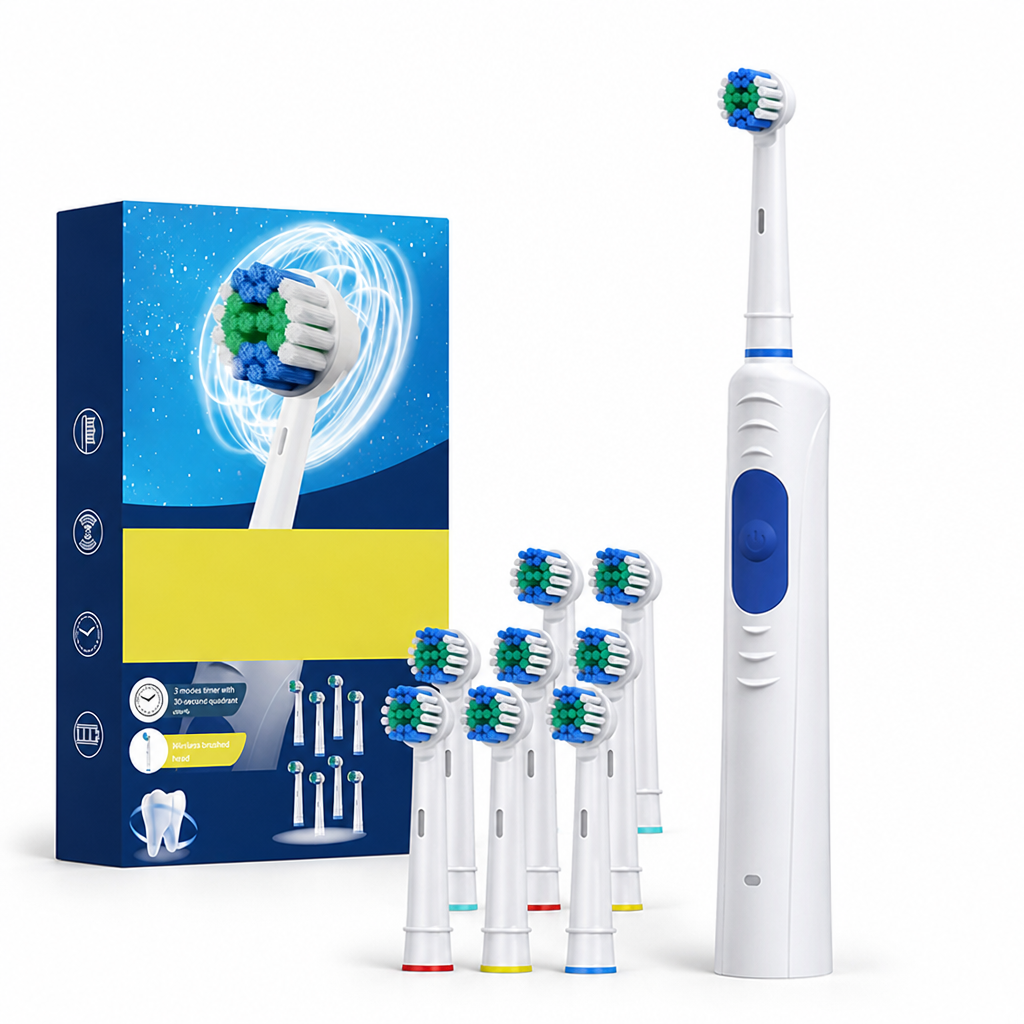 IP67 Waterproof & USB-C Rechargeable Soft Bristle Electric Toothbrush (3 Modes)