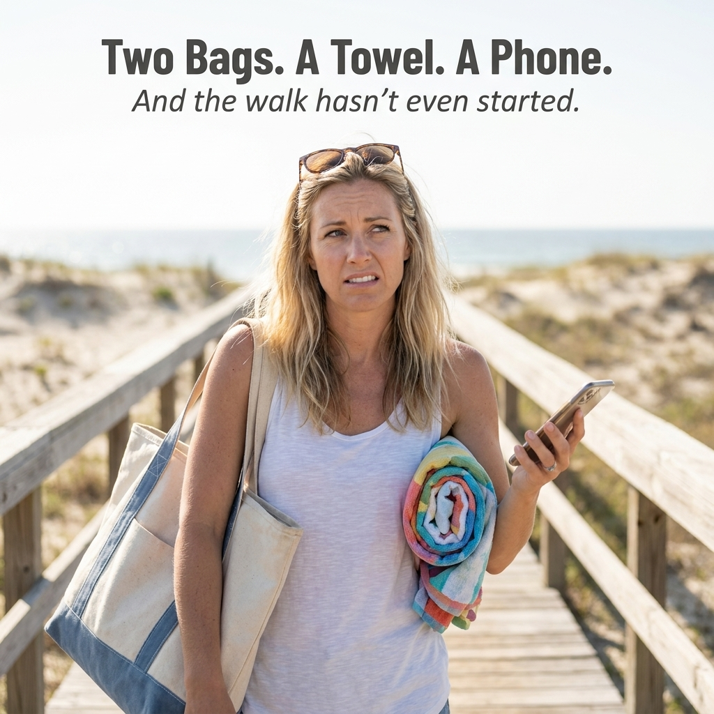 WaveCaddy™ — Carry Your Entire Beach Day in a Single Towel-to-Backpack Combo