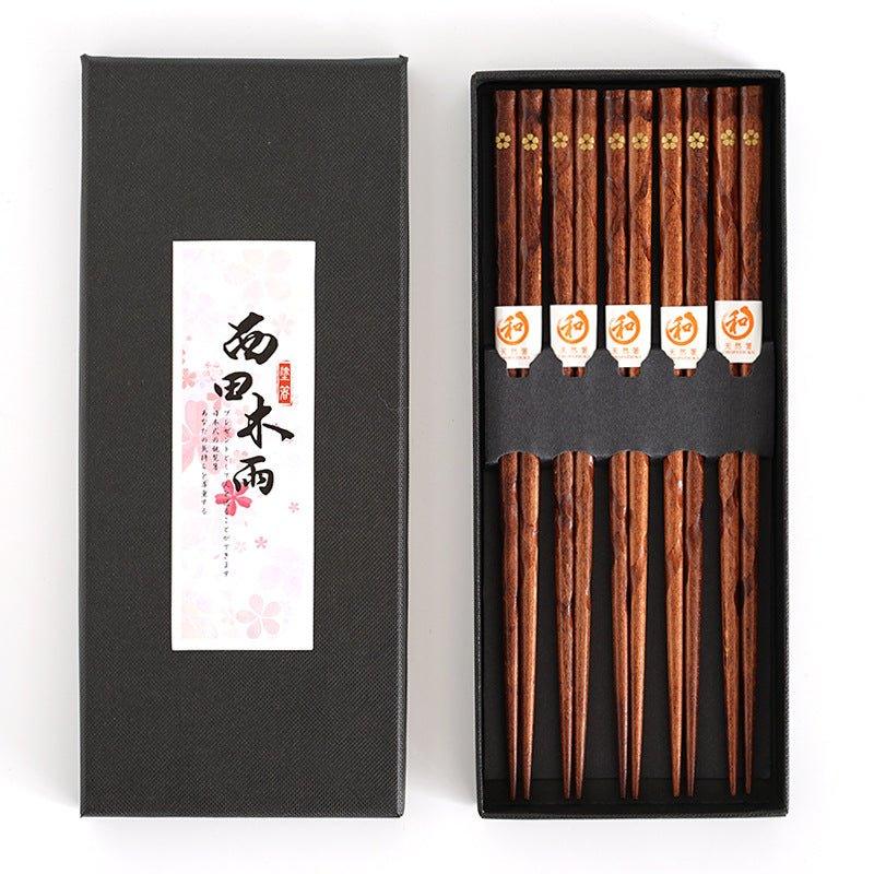 Reusable Natural Wood Chopstick Set – Japanese Style Tableware
