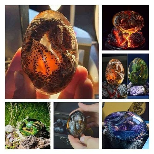 Crystal Dragon Egg with Intricate Dragon Figurine Inside