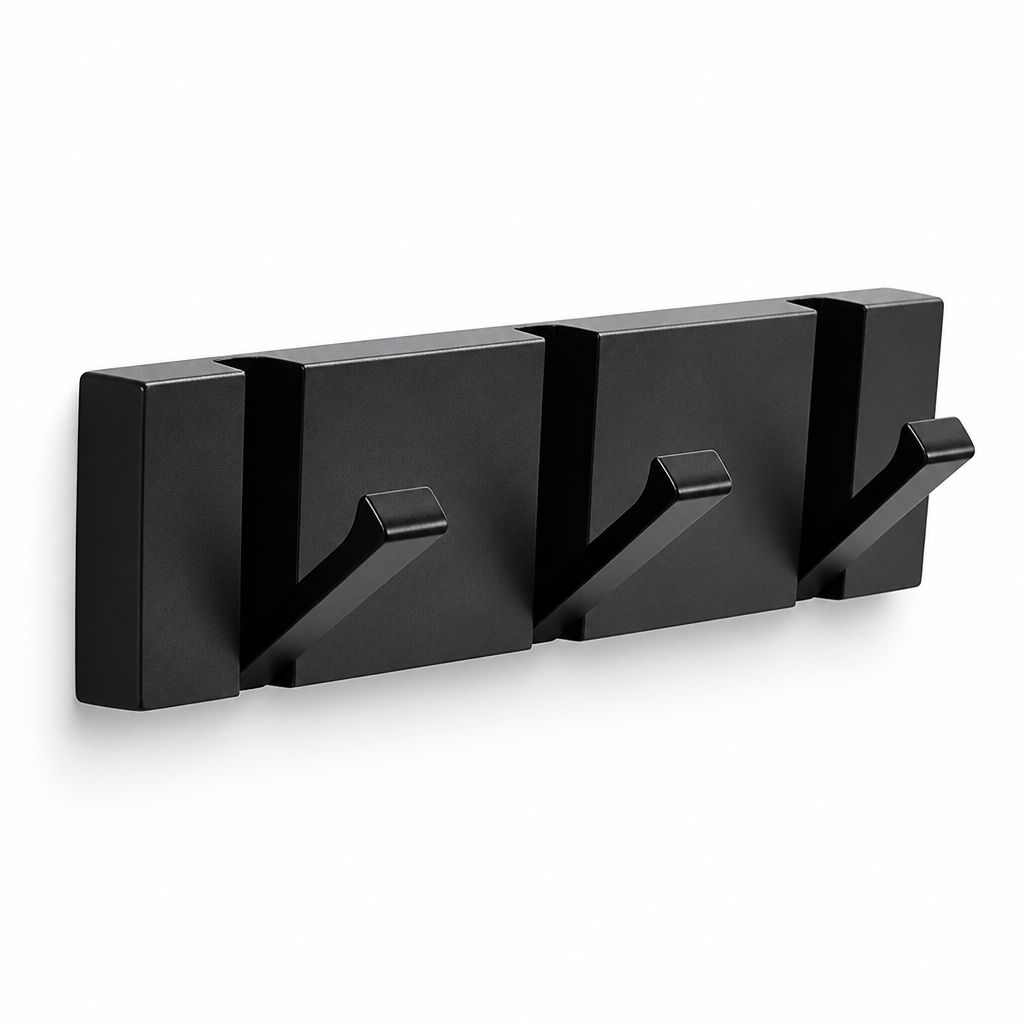 Space-Saving Foldable Aerospace Aluminum Wall Hook (2–6 Hooks)