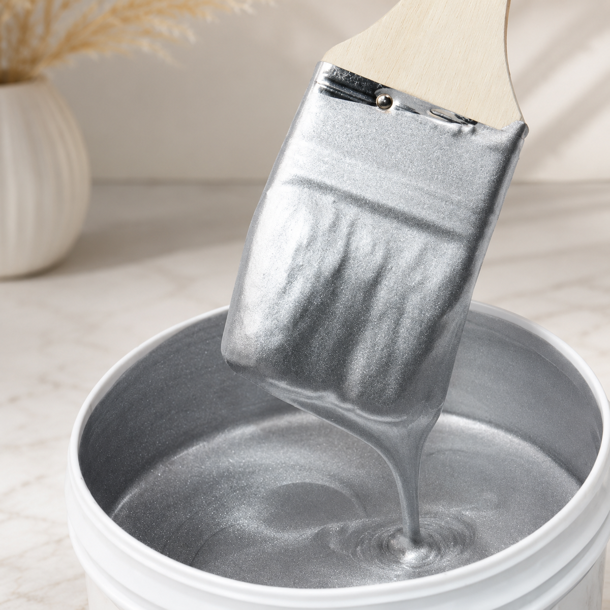 Metallic Gold Water-Based Paint with Brush – Durable Finish for Crafts & Home Decor