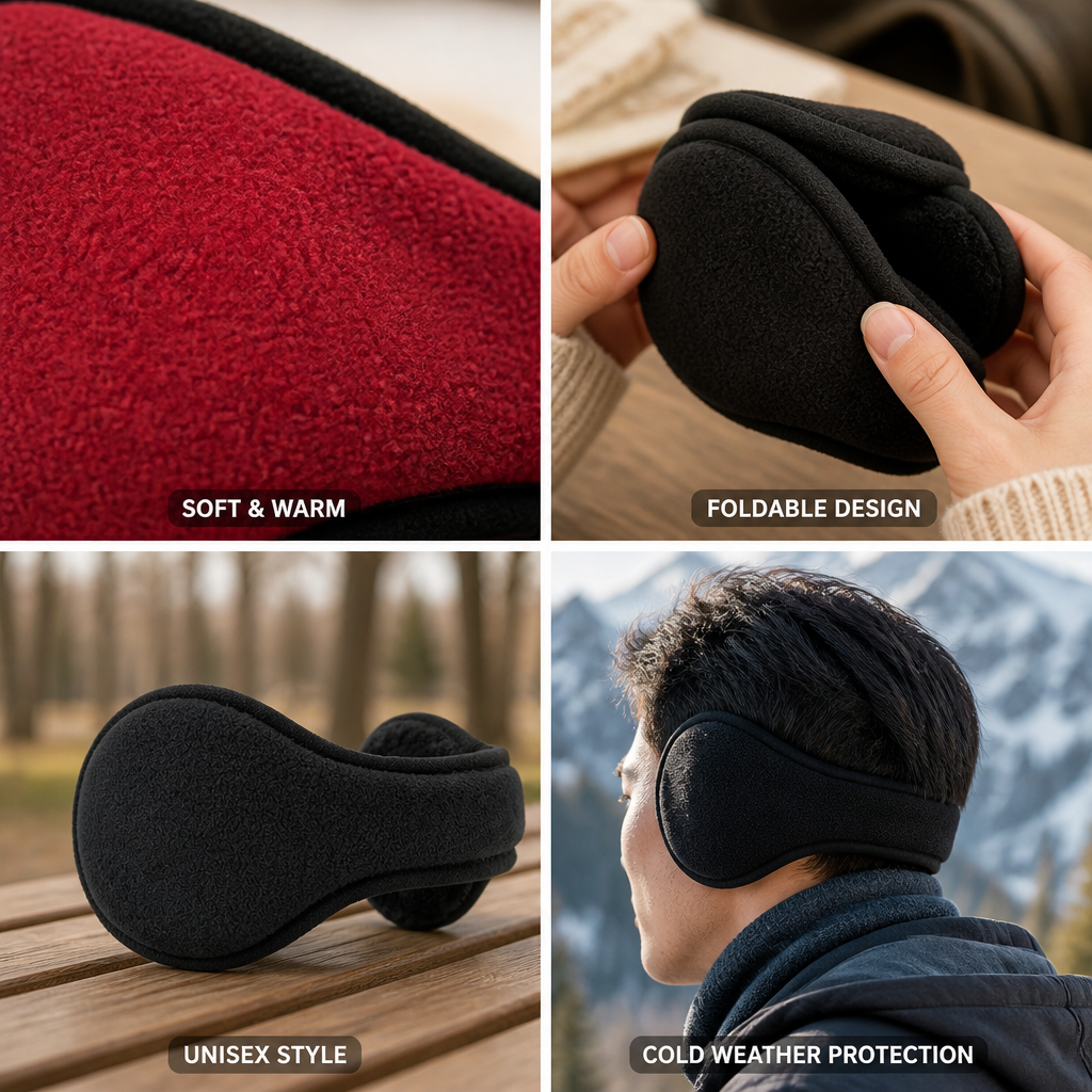 Soft Polar Fleece Foldable Ear Warmers