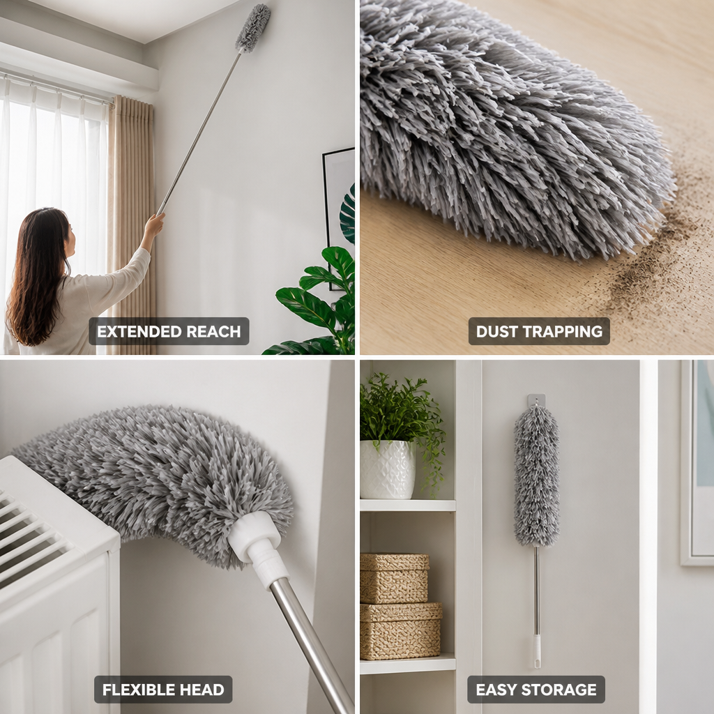 Extendable Stainless Steel Microfiber Duster