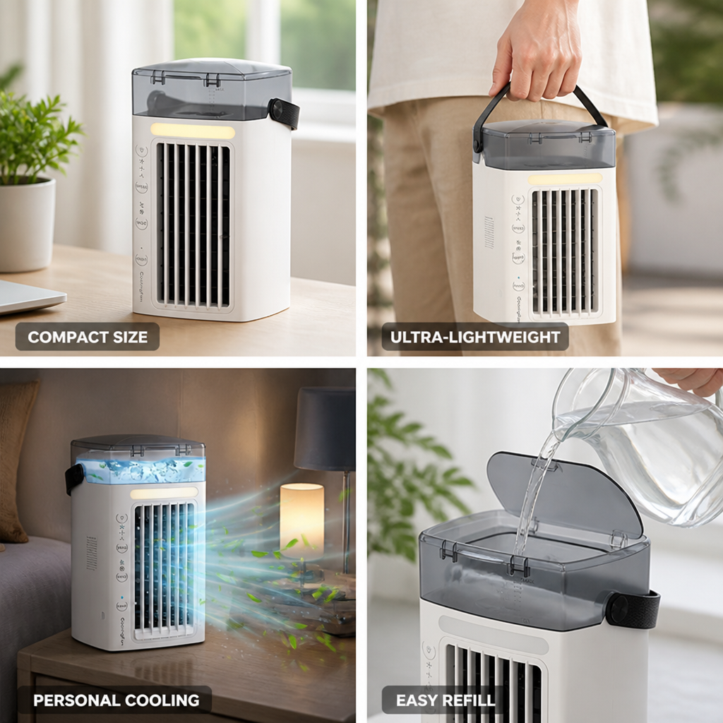 Ultra-Lightweight Geometric Mini Air Cooler