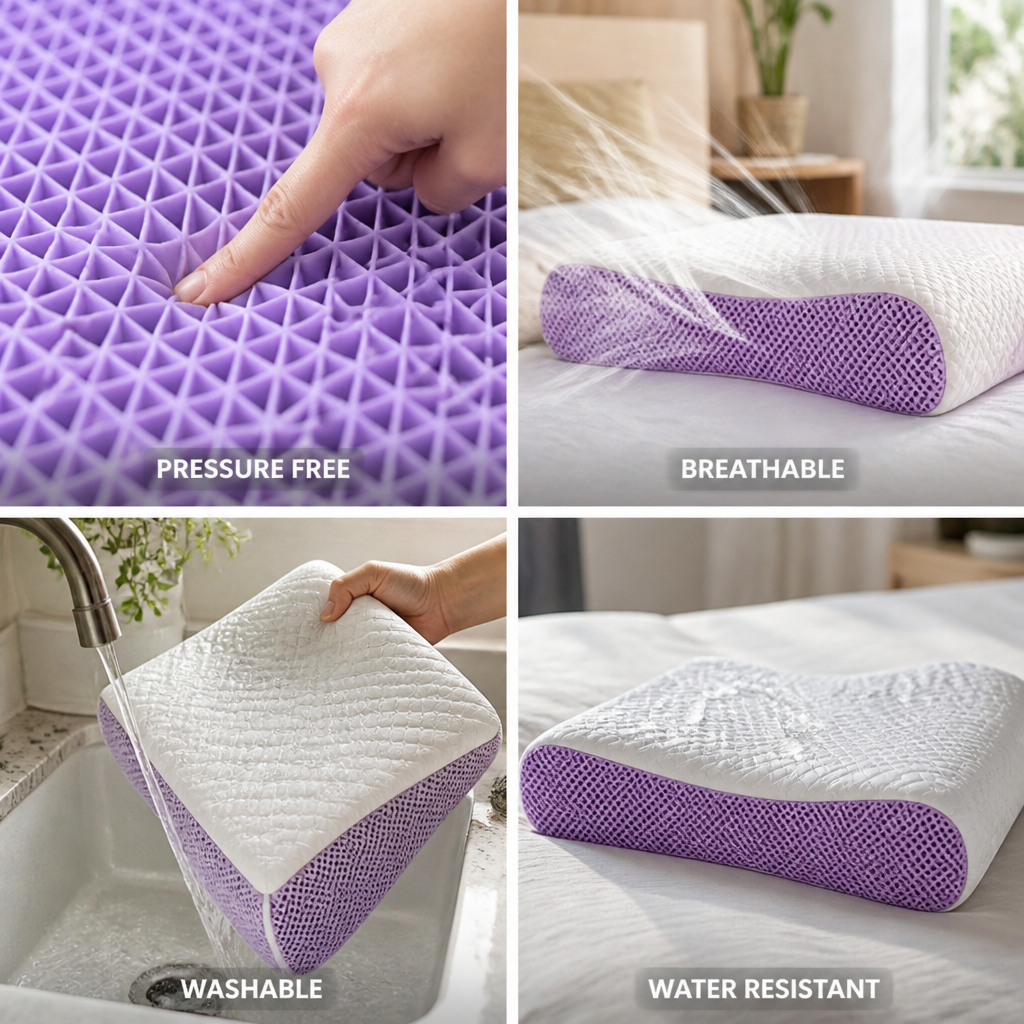 Breathable TPE Air-Layer & Pressure-Free Travel Neck Pillow
