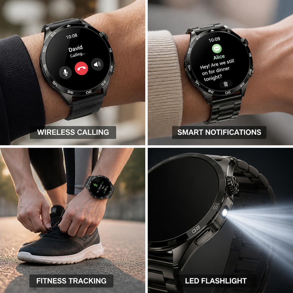 Wireless Calling & SMS Pedometer Smartwatch (Men's)