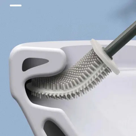 Flexible Silicone Toilet Cleaning Brush Set with Quick-Dry Base