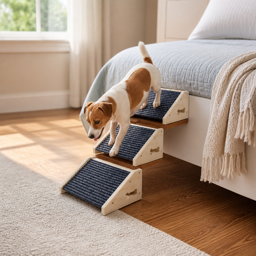 Non-Slip & Scratch-Resistant Wood Dog Ramp (Indoor/Outdoor)