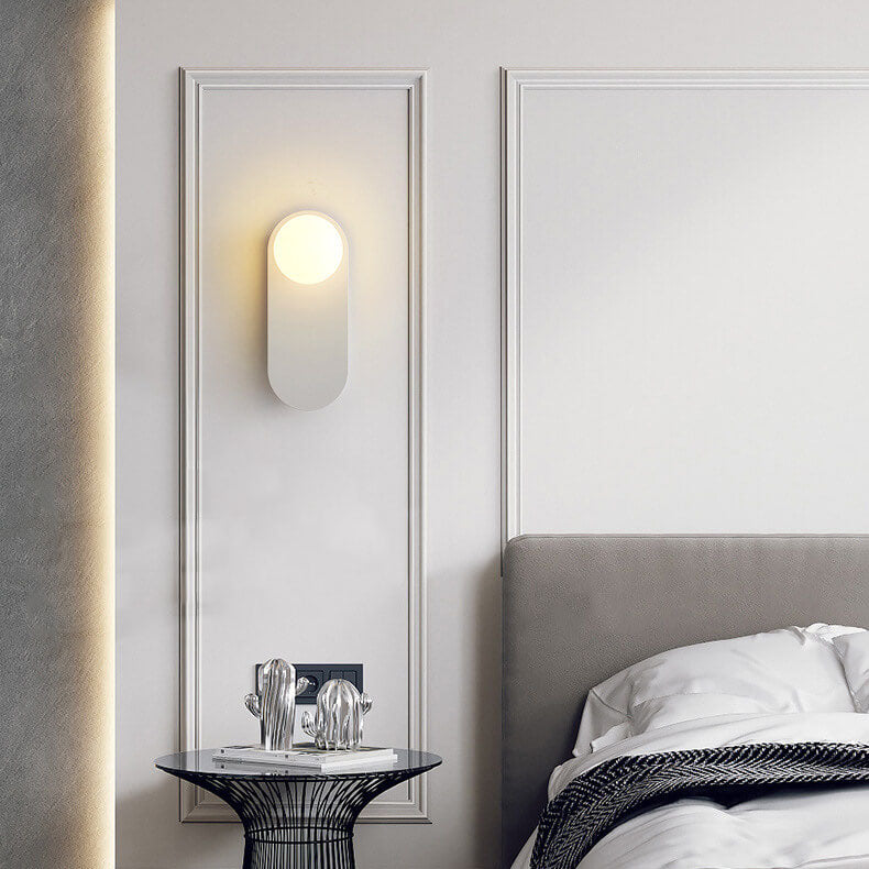 Decorative Oval Backplate Wall Sconce in Nordic Minimalist Style