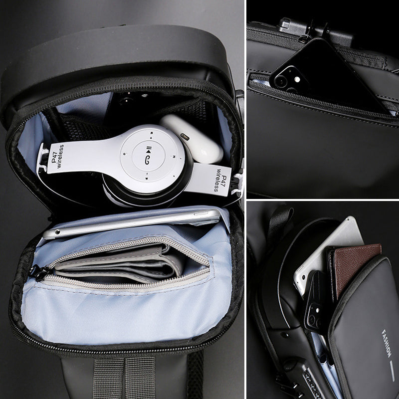 Waterproof and Theft-Resistant Shoulder Bag with USB Port