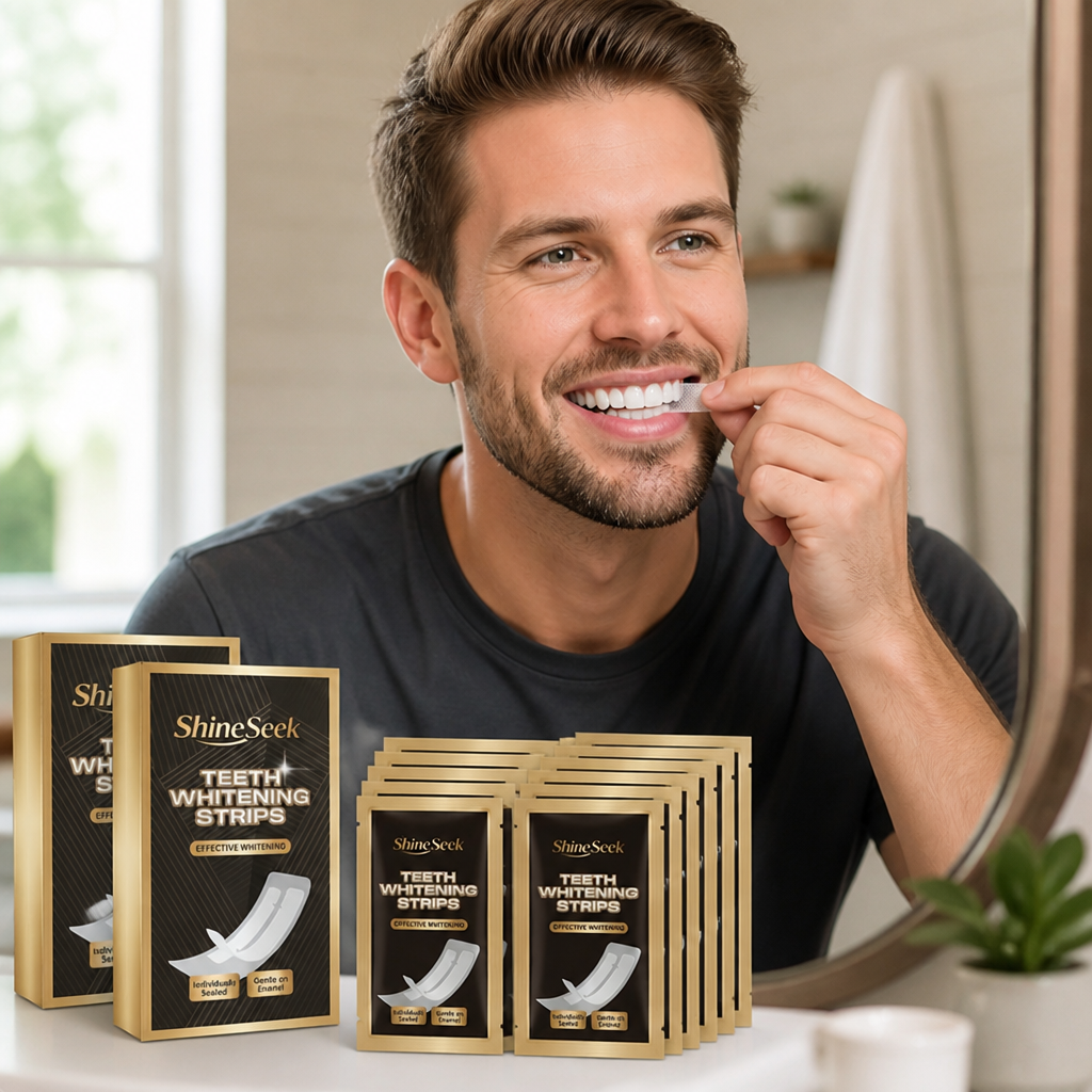 Anti-Slip PAP+ & Peroxide-Free Teeth Whitening Strips (28 Pairs)
