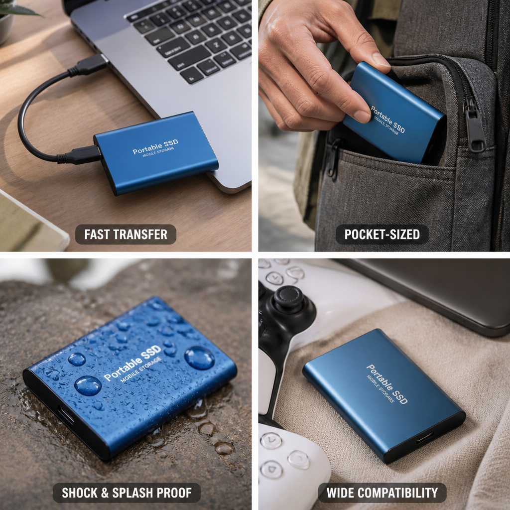 Aluminum Shockproof USB‑C External SSD (128GB)