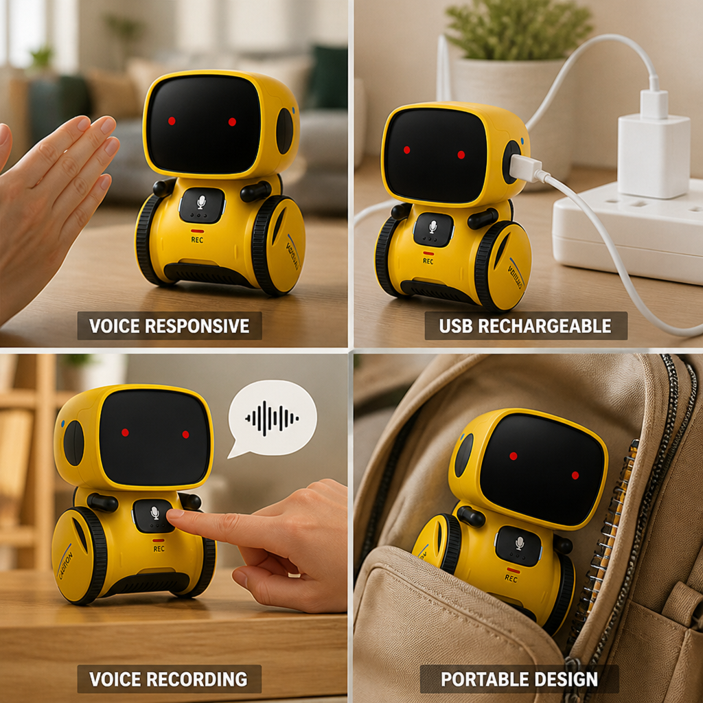 Interactive Voice-Responsive USB-Rechargeable Talking Robot Toy