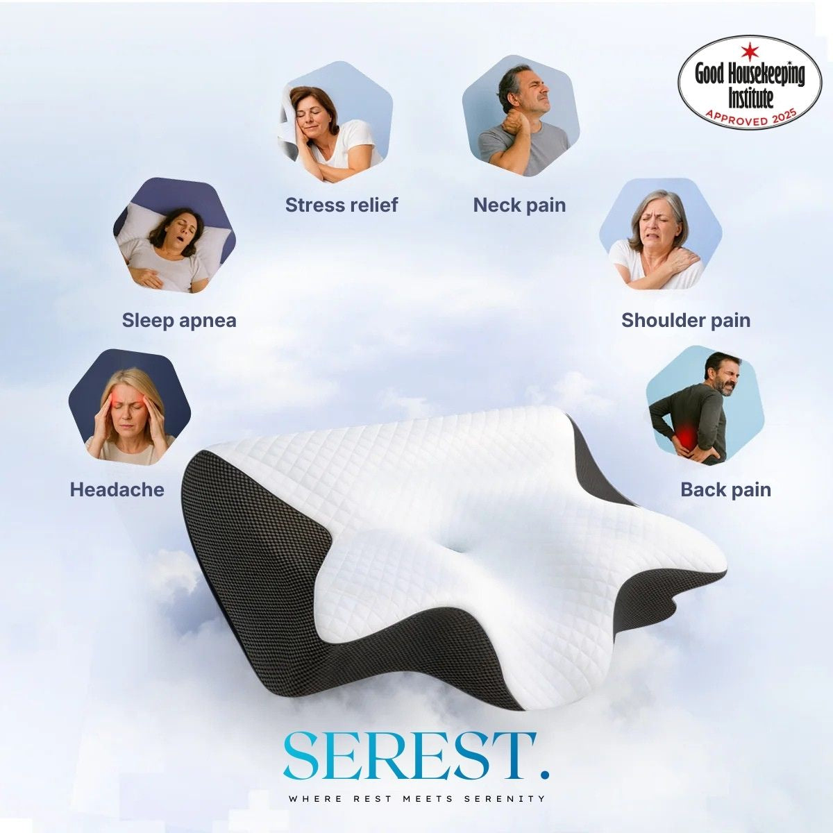 Memory Foam Contour Pillow for Neck Pain Relief – Orthopedic Design