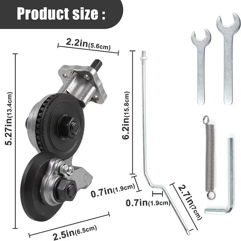 Drill Attachment for Metal Sheet Cutting - Three Swappable Heads & Gear Blade