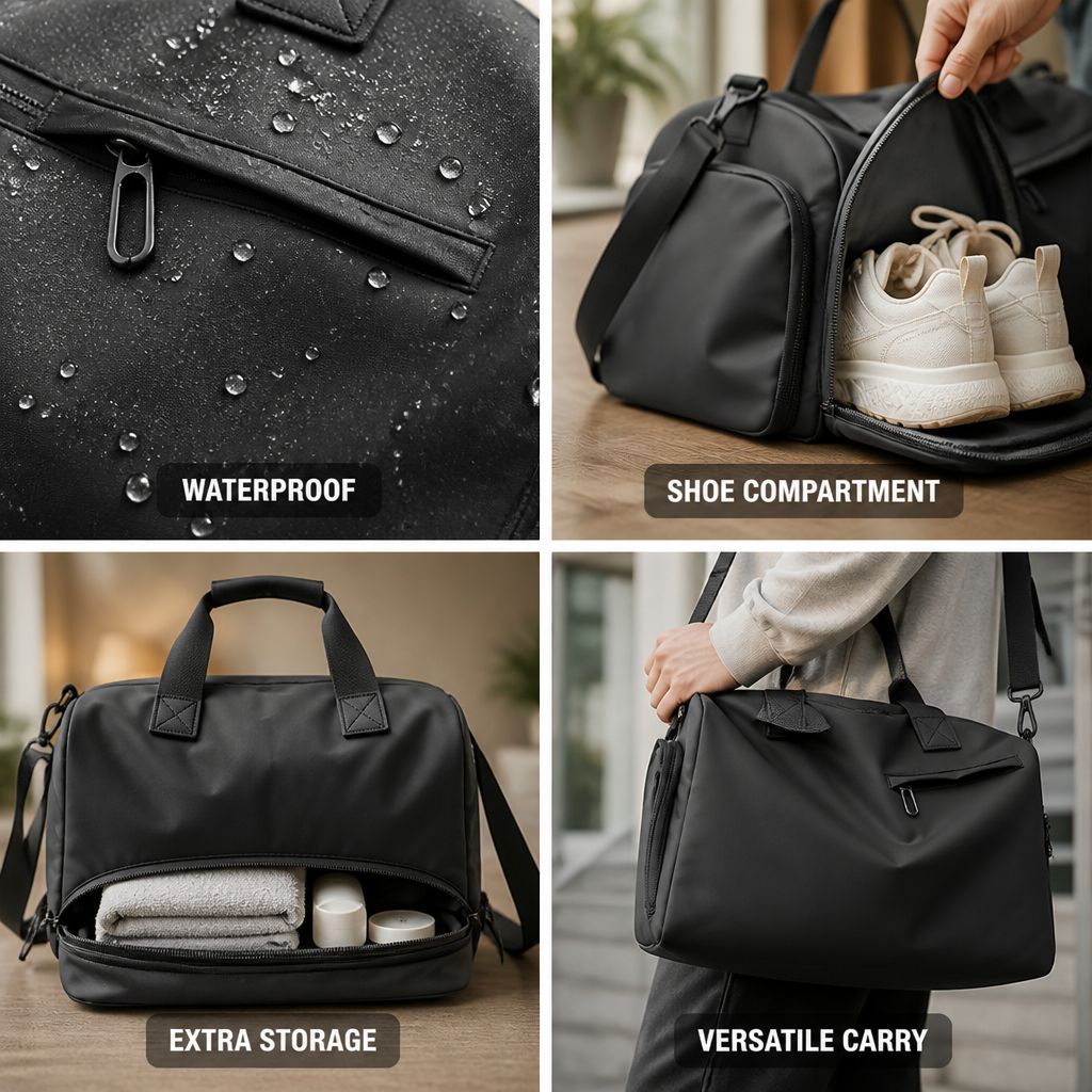 Waterproof Oxford Sports Bag With Shoe Compartment