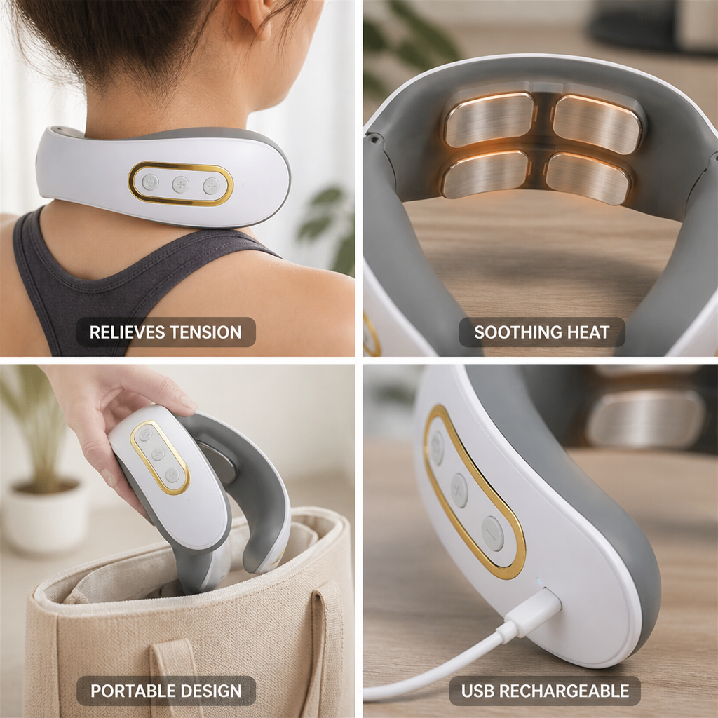 4D Smart Heated Rechargeable Neck & Shoulder Massager
