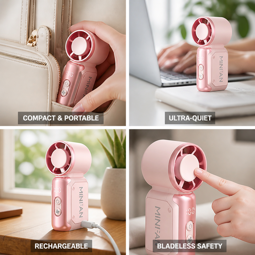 Bladeless Quiet Rechargeable Handheld Fan