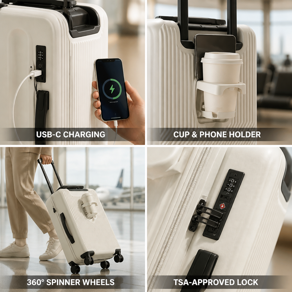 USB-C Charging Hard-Shell Carry-On Luggage (20-Inch)